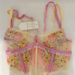 For Love And Lemons Pastel Floral Sheer Bralette